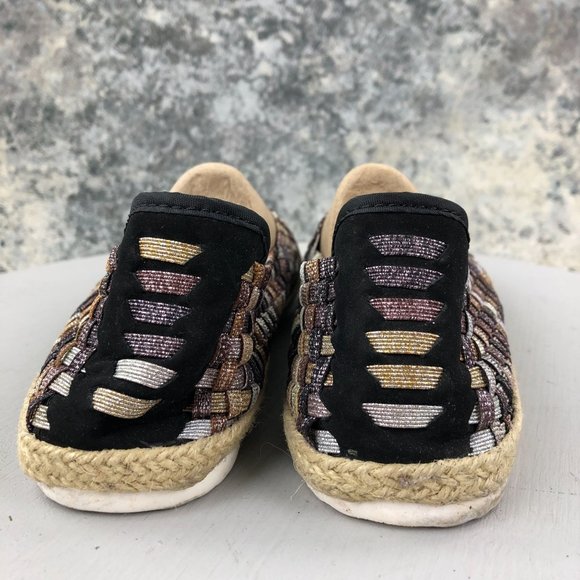 Steven Steve Madden Women's Size 9 Caliee Gold Black Purple Silver Slip On Flats - Picture 4 of 11